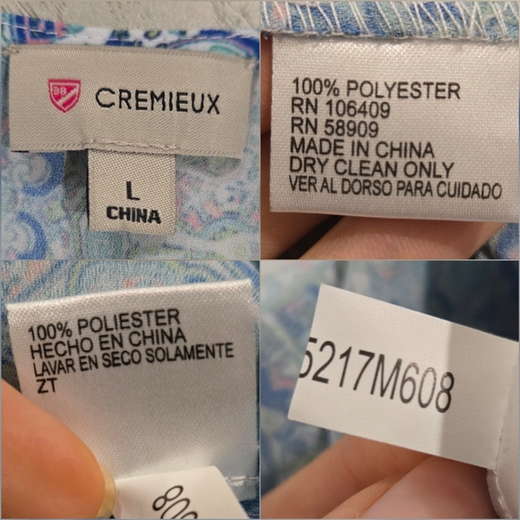 Cremieux Sleeveless Layered Blouse Blue Green Medallion Print Size L (L034) - Picture 6 of 9